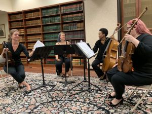 The chamber music ensemble Rosette performing at the Mathews Memorial Library The chamber music ensemble Rosette performing at the Mathews Memorial Library
